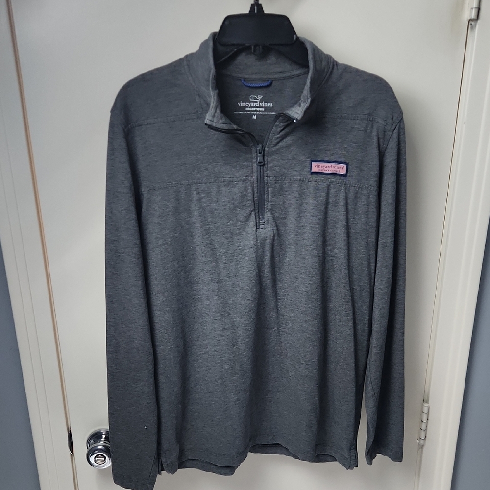 Vineyard Vines Charcoal Quarter-Zip Sweater